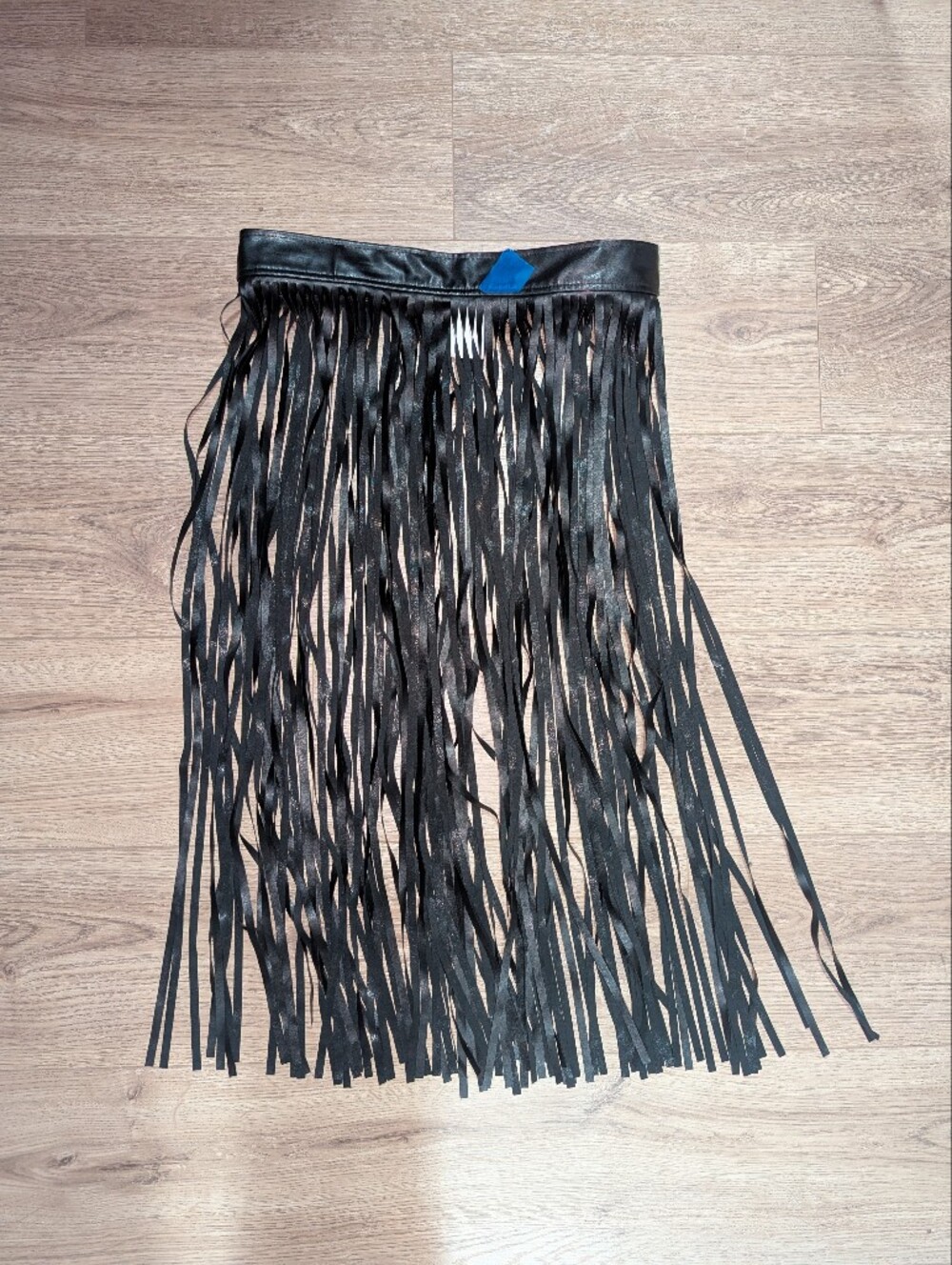 Spencer's Black Asymmetrical Fringe Skirt